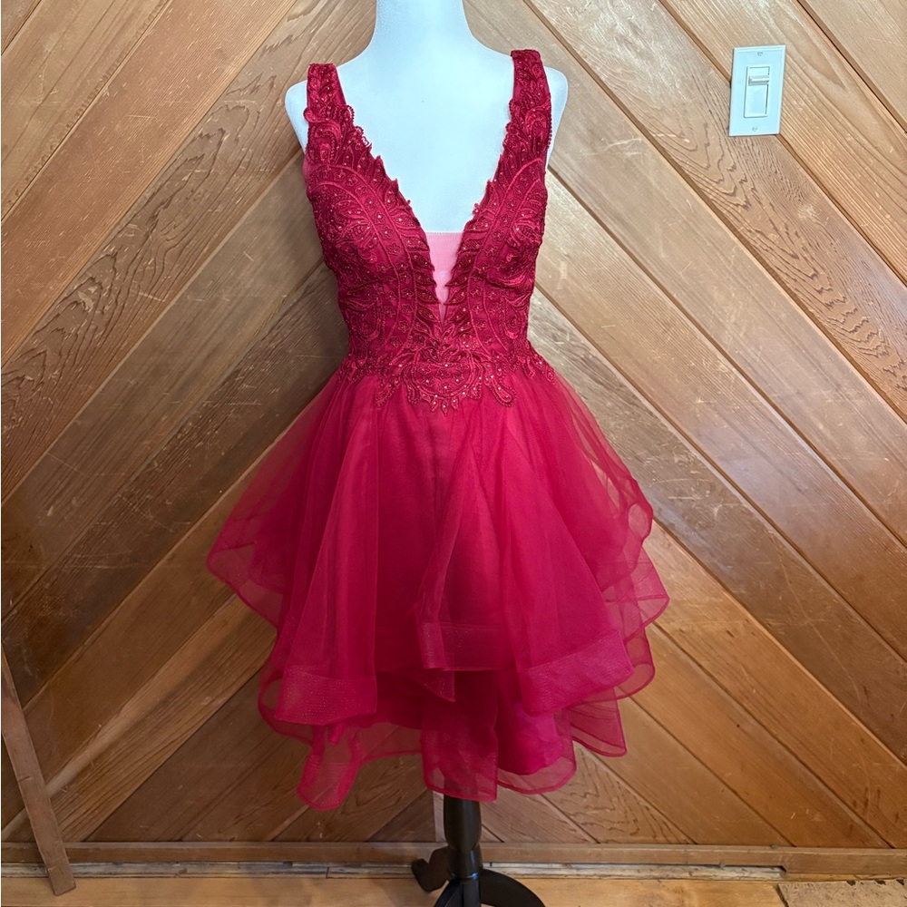 Grade 8 Grad Red Lace Dress